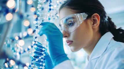 Poster - Female Scientist in Lab Coat and Goggles