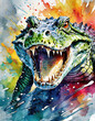 Władca Bagien: Kolorowy Aligator Na Tle Malowniczego Pejzażu