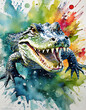 Władca Bagien: Kolorowy Aligator Na Tle Malowniczego Pejzażu
