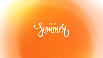 Aufkleber - Summertime theme blurred background. Hand lettering. Orange colored gradients for Summer season creative graphic design. Vector illustration.
