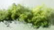 Modern illustration of green smoke and unpleasant odors. Smog or chemical vapor, stench haze color spray isolated on transparent background.