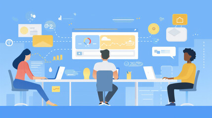 Modern Office Workflow Illustration