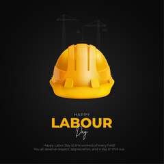 Wall Mural - 1st May - Happy Labour Day Post and Greeting Card. International Worker's Day Celebration. Minimal and Moderrn Labor Day Vector Illustration