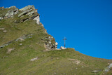 Fototapeta Do pokoju - View of the summit cross of Giogo Lungo Alm in Alto Adige, Italy