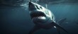 White shark turning. Cinematic.