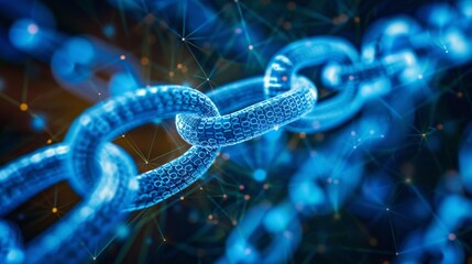 Poster - Blue Chain Connected to Network