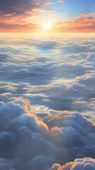 Wall Mural - vertical sunset over the view of the clouds above story reel conception