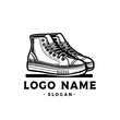 illustration design logo a sport shoes on white background