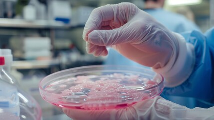 Poster - Scientist Holding Bowl of Liquid in Laboratory
