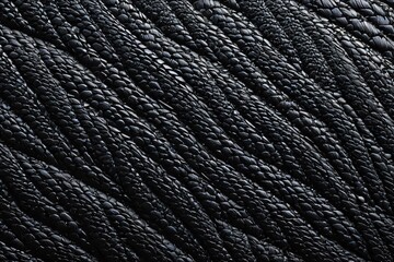 Wall Mural - Abstract texture black horizontal background. Volumetric threads intertwine in waves