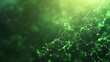 A multi-green polygonal space background with dots and lines. Science, chemistry, biology, medicine, technology concept.