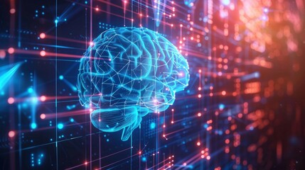 Poster - Computer Generated Image of a Human Brain