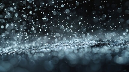 Poster - Rain and snow droplets overlaid on a black background.