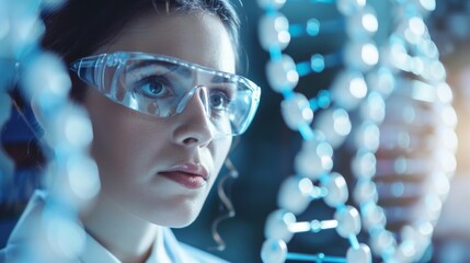 Poster - Female Scientist in Lab Coat and Goggles