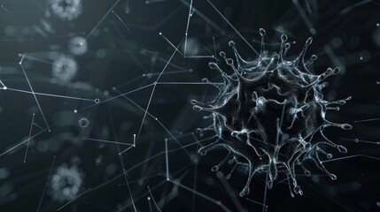 Aufkleber - Wireframe virus graphic with elements