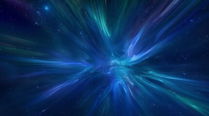 Wall Mural - Hyperspace Travel Simulation Through Star-studded Cosmic Fields