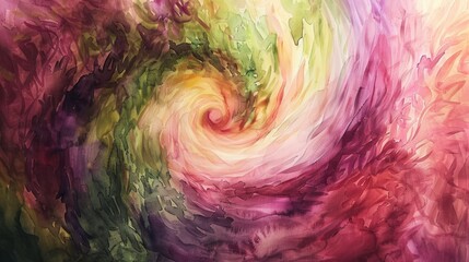 Wall Mural - Abstract Colorful Swirl Painting with Vibrant Watercolor Texture