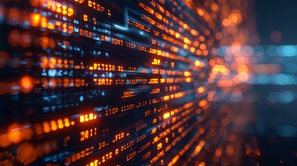 Poster - The HUD is a user interface designed to display data via a computer screen, using programming source code abstract background.