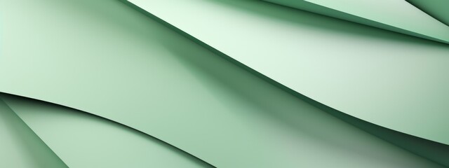 Aufkleber - Abstract texture bright mint green background banner panorama long with 3d geometric waving waves curves gradient shapes for website, business, print design template paper pattern illustration