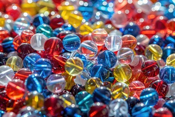Poster - A vibrant close up of colorful beads, perfect for jewelry or crafting projects