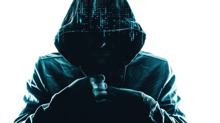 Poster - A man in a hoodie holding a cell phone. Suitable for technology concepts