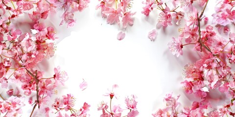 Poster - Bright pink flowers on a clean white background. Perfect for various design projects