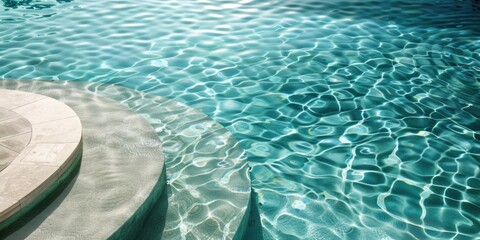 Poster - Relaxing sun lounger next to a swimming pool, perfect for travel brochures