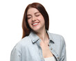 © New Africa - Portrait of smiling woman on white background