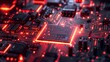 The cyberpunk AI concept in 3D. Circuit board. Technology background. CPU and GPU concept. Microprocessor chip for motherboards. Technology background...