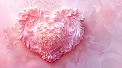 Aufkleber - a heart shaped object on a pink background, perfect for valentine's day cards