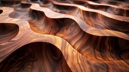 Poster - a bunch of wood waves on a wooden surface by some glass