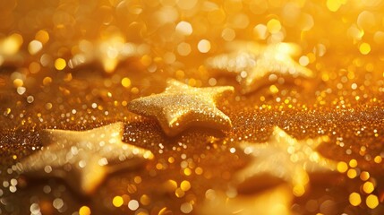 Poster - A close-up of a star on a shiny surface. Ideal for holiday and festive designs