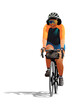 Women riding bicycle sport action vector for design element.