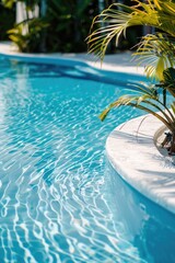 Poster - A plant in the middle of a pool. Suitable for home decor or landscaping themes