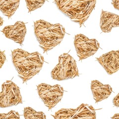 Poster - Birds nests on a white surface. Suitable for nature and wildlife themes