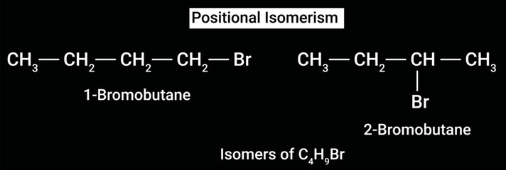 Wall Mural - Positional Isomerism (Isomers of C4H9Br)