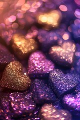 Poster - Close up of glitter hearts, perfect for Valentine's Day designs