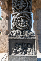 Sticker - Intricate Stone Carvings at the Ancient Shravanabelagola Site in India