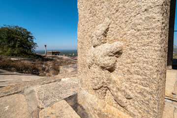 Sticker - Ancient Stone Pillar at Shravanabelagola