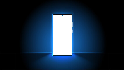 Poster - The Luminous Smartphone Screen. Smartphone light screen, Computer, or tablet display. Technology mobile display light. Vector illustration.