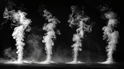 Aufkleber - Background of black with white smoke collection
