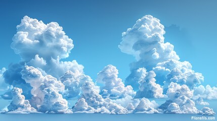 Poster - An illustration of transparent clouds in different shapes and sizes
