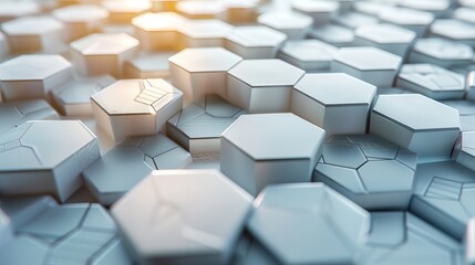 Aufkleber - The background is sci-fi with a futuristic surface with hexagons. 3D rendering.