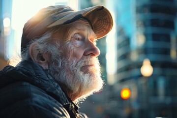 Poster - A man with a beard wearing a hat, suitable for various projects