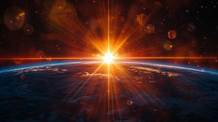 Aufkleber - A real lens flare was shot in a studio over black background. It is easy to use as an overlay or screen filter over photos.