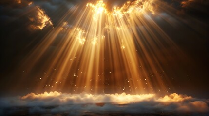 Poster - The sun's rays or beams on a transparent background are modern graphics