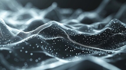 Aufkleber - 3D rendering of abstract polygonal space with connecting dots and lines. 3D rendering...