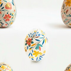 Aufkleber - Colorful painted eggs displayed on a table. Perfect for Easter celebrations