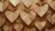 A collection of paper hearts pinned to a wall, ideal for romantic designs