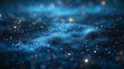 Poster - Sparkly star burst with blue glitter texture. Light effect.